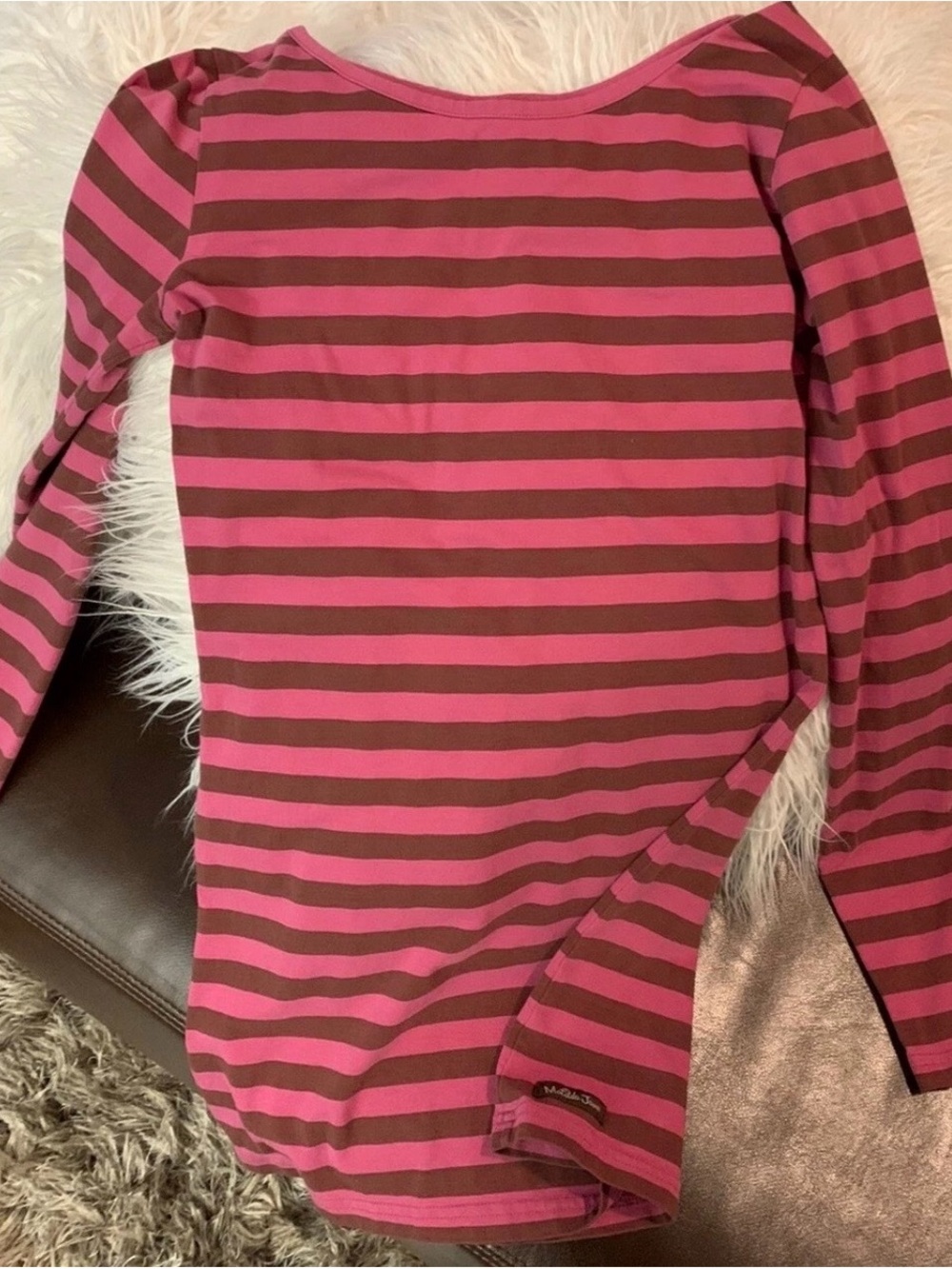 Matilda Jane Pink and Brown Striped Long Sleeve Tee